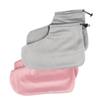 2 Pair Thermal Insulation Foot Cover of Cotton Heat Retaining Foot Straps for Beauty Salons Light Pink Grey Elastic Band Durable Easy to Clean Essential for Pedicure and view 1