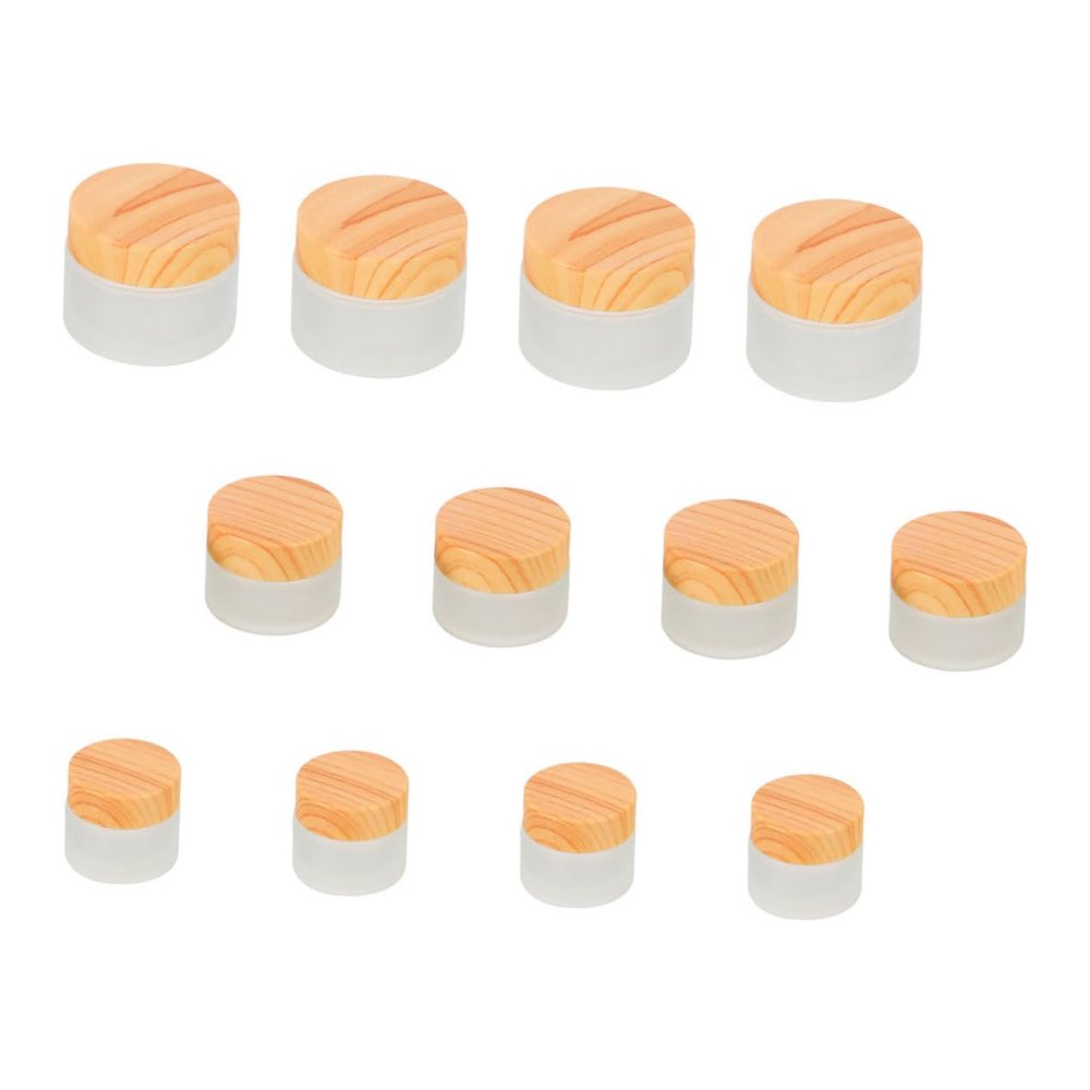 12Pcs Convenient Travel Containers with Grain Lid Multi Function Sample Jars for Lotion and Essential Oils Leak Design for Easy Storage