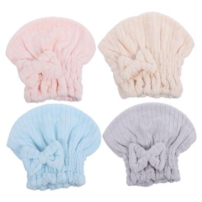 4Pcs Quick Dry Hair Towel Wraps for Women Super Absorbent Microfiber Hair Drying Towels for Bathing Gym and Travel Soft Fleece Multi Color