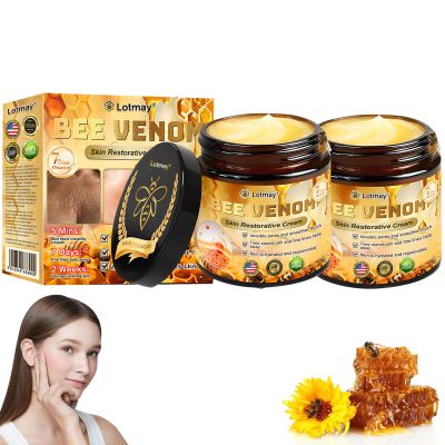 AEEHFENG Lotmay Bee Venom Restorative Cream, Advanced Skin Firming Body Lotion, Lotmay Bee Venom Cream, Reduces wrinkles and blemishes, Natural Ingredients Suitable for All Skin Types (2 Bottle)