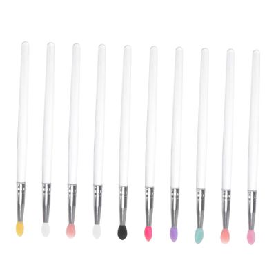 Beaupretty 10pcs Glitter Eyeshadow Brush Set Handle and Silicone Lip Brush for Women Versatile Makeup Tool for Eye and Lip Makeup