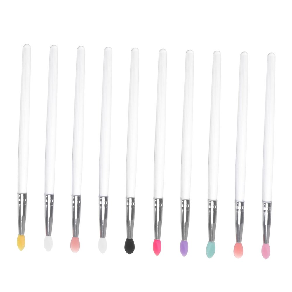 Beaupretty 10pcs Glitter Eyeshadow Brush Set Handle and Silicone Lip Brush for Women Versatile Makeup Tool for Eye and Lip Makeup