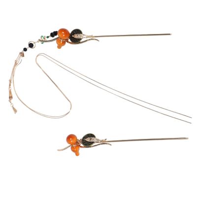 2pcs Metal Hair Stick: Chinese Hair Chopsticks Japanese Stick Pin With Tassels Bun Holders For Women And Girls For Weddings And Parties