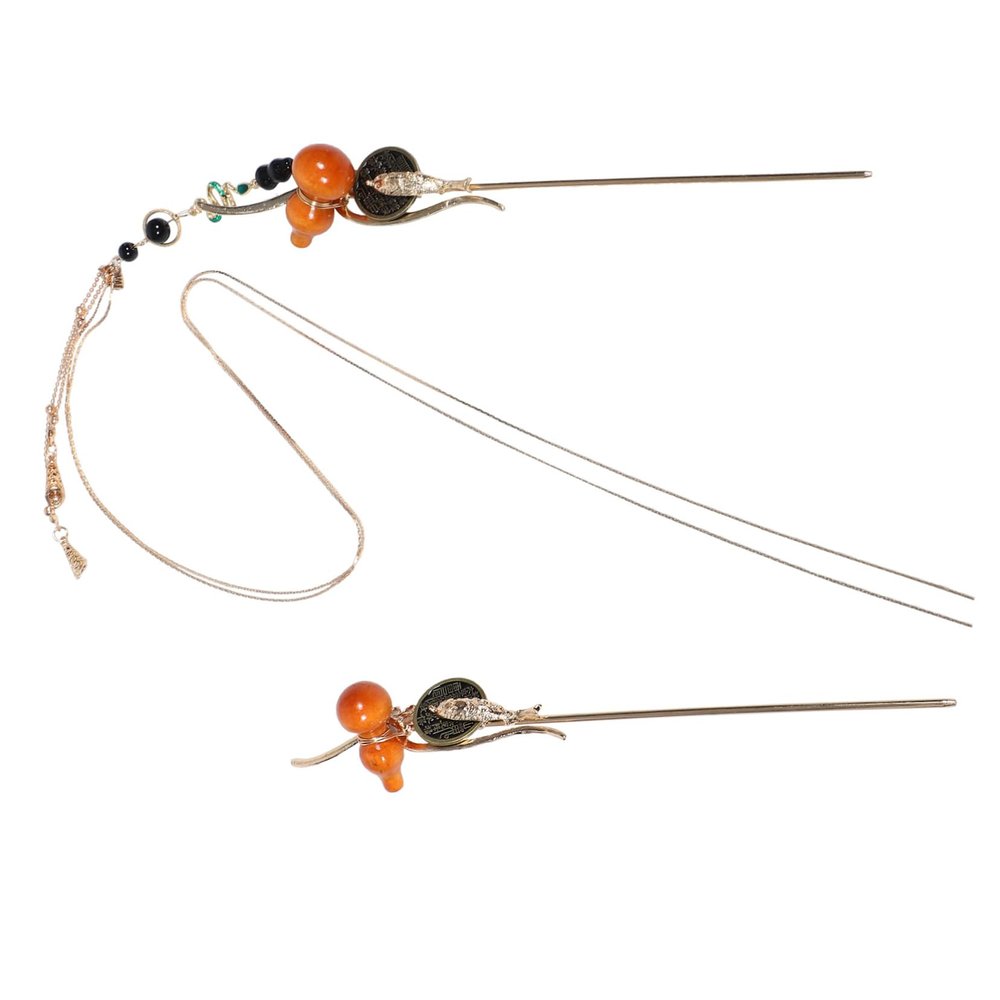 2pcs Metal Hair Stick: Chinese Hair Chopsticks Japanese Stick Pin With Tassels Bun Holders For Women And Girls For Weddings And Parties