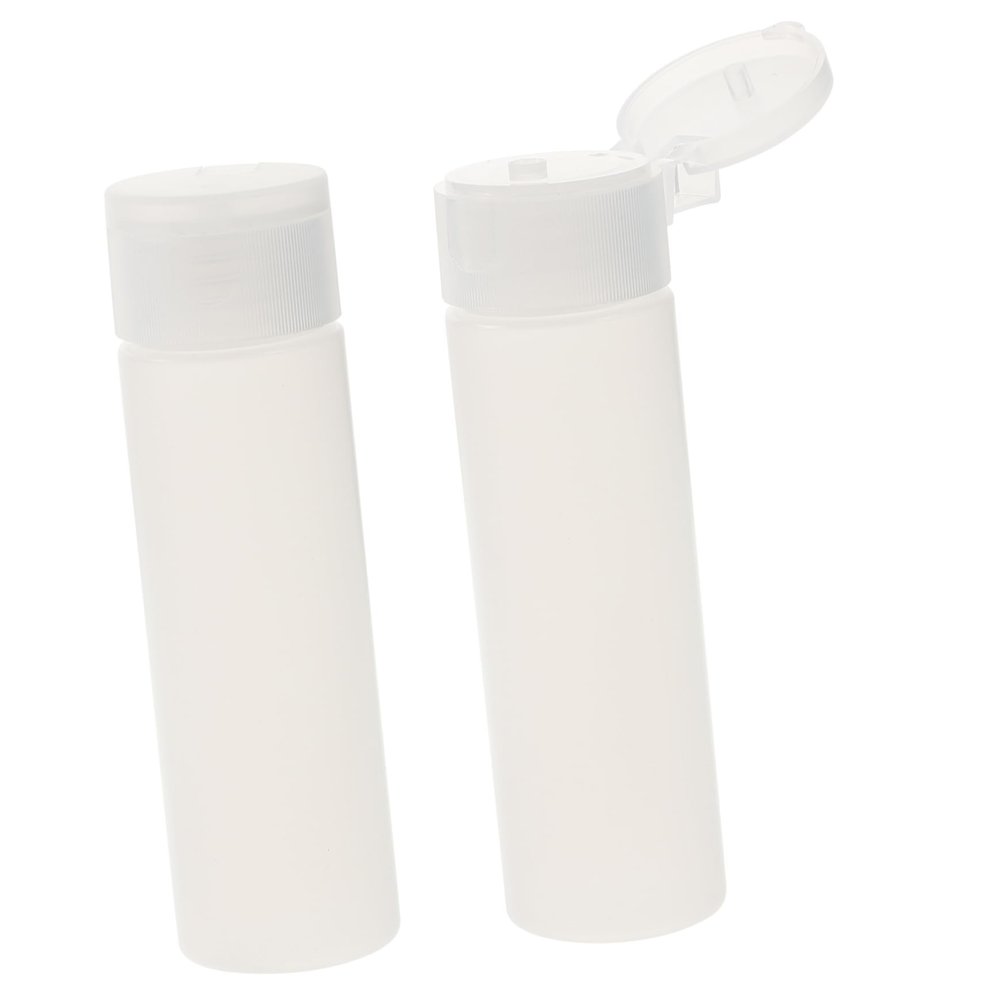 Healeved 2Pcs Travel Cosmetic Bottles Refillable Liquid Dispenser Compact Flip Top Design for Creams Lotions and More Lightweight Pe Material for Easy Packing