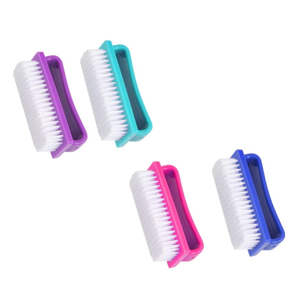 GALPADA 4Pcs Large Nail Brush Set for Manicure Multi-Functional Fingernail Cleaning Brushes Stiff Bristles for Home and Salon Use Random Color