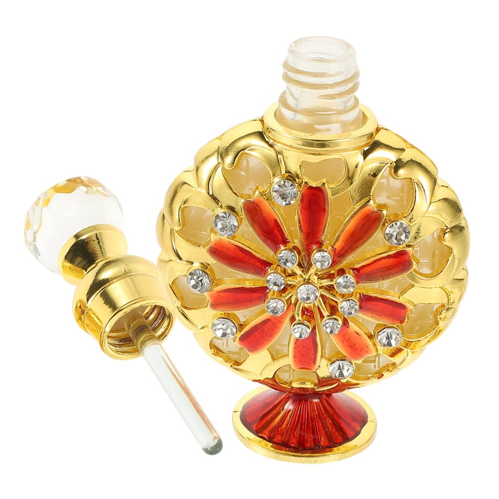 SHERCHPRY Oil Essential Oil Bottles Refillable Glass Perfume Containers Vintage Style for Aromatherapy