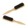2Pcs Boar Bristle Beard Brush Wooden Grooming Tool for Gentle Facial Hair Care for Beard Styling and Compact and Portable Design view 1