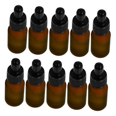 EPIGEIST 10-Pack Frosted Glass Essential Oil Bottles Droppers Portable Travel Storage for Perfume Makeup and Liquid Dispenser