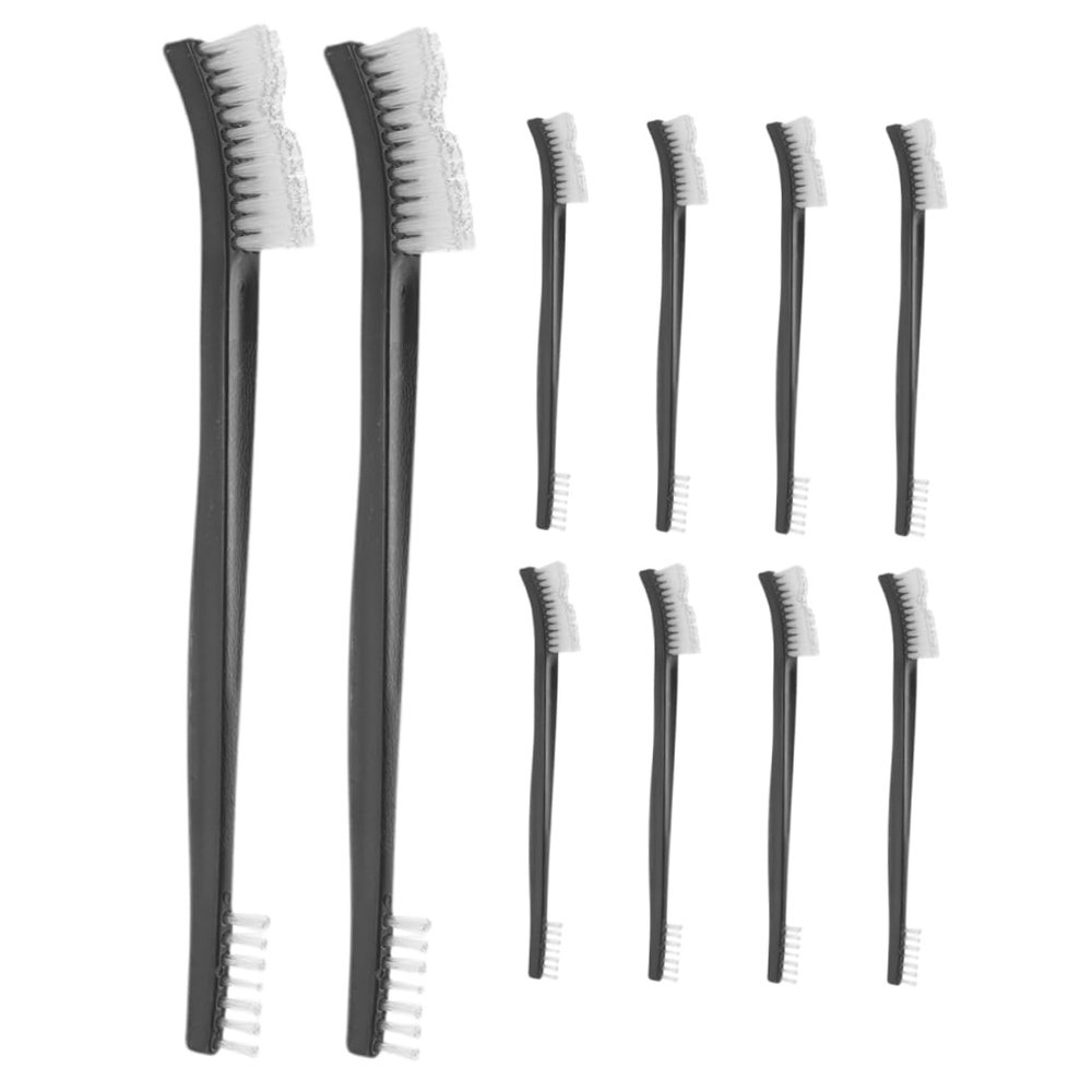 GLEAVI 10pcs Double-Headed Plastic Bristle Cleaning Brush Set for Jewelry Kitchen and Keyboard Multi-Functional Dual Handle Detail Brushes for High Spaces and Gaps