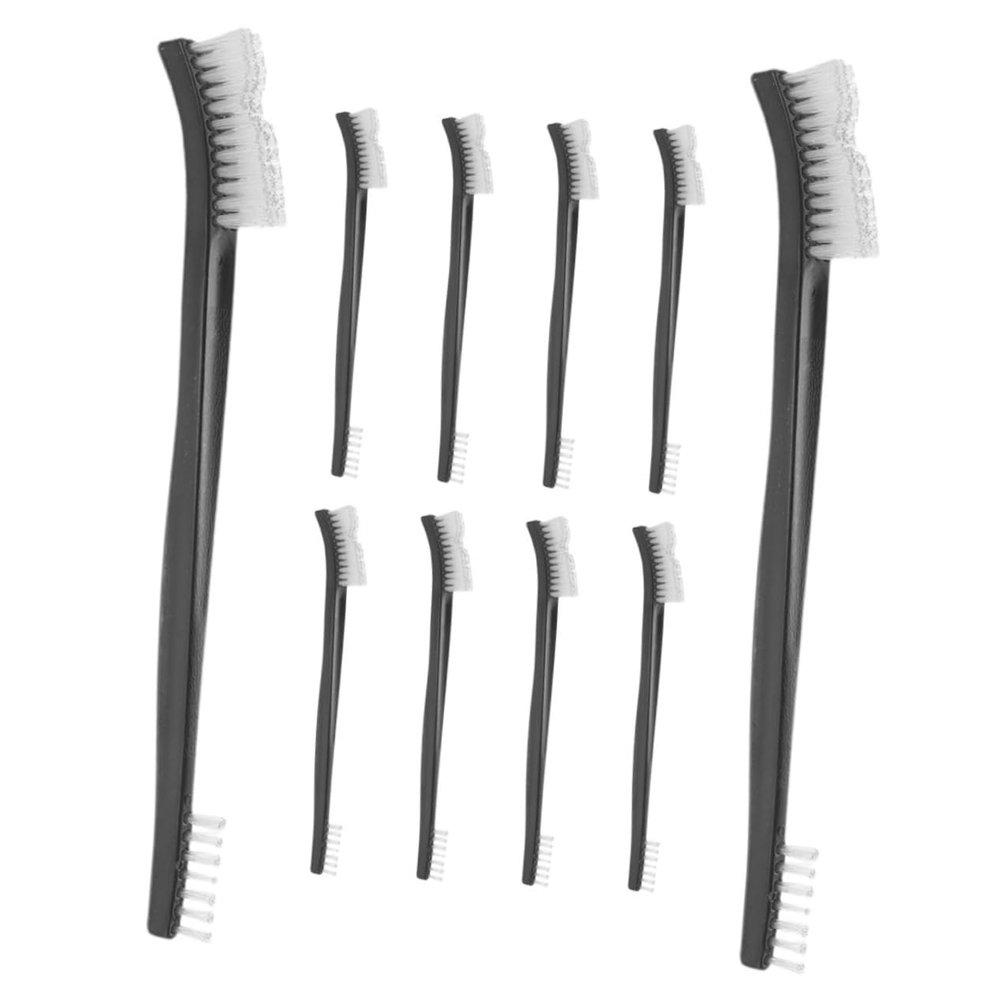 Cabilock 10pcs Dual-Head Cleaning Brush Set Long Handle Plastic Bristle Brushes for Kitchen Bathtub and Keyboard Cleaning Multi-Functional Tool for Home Use