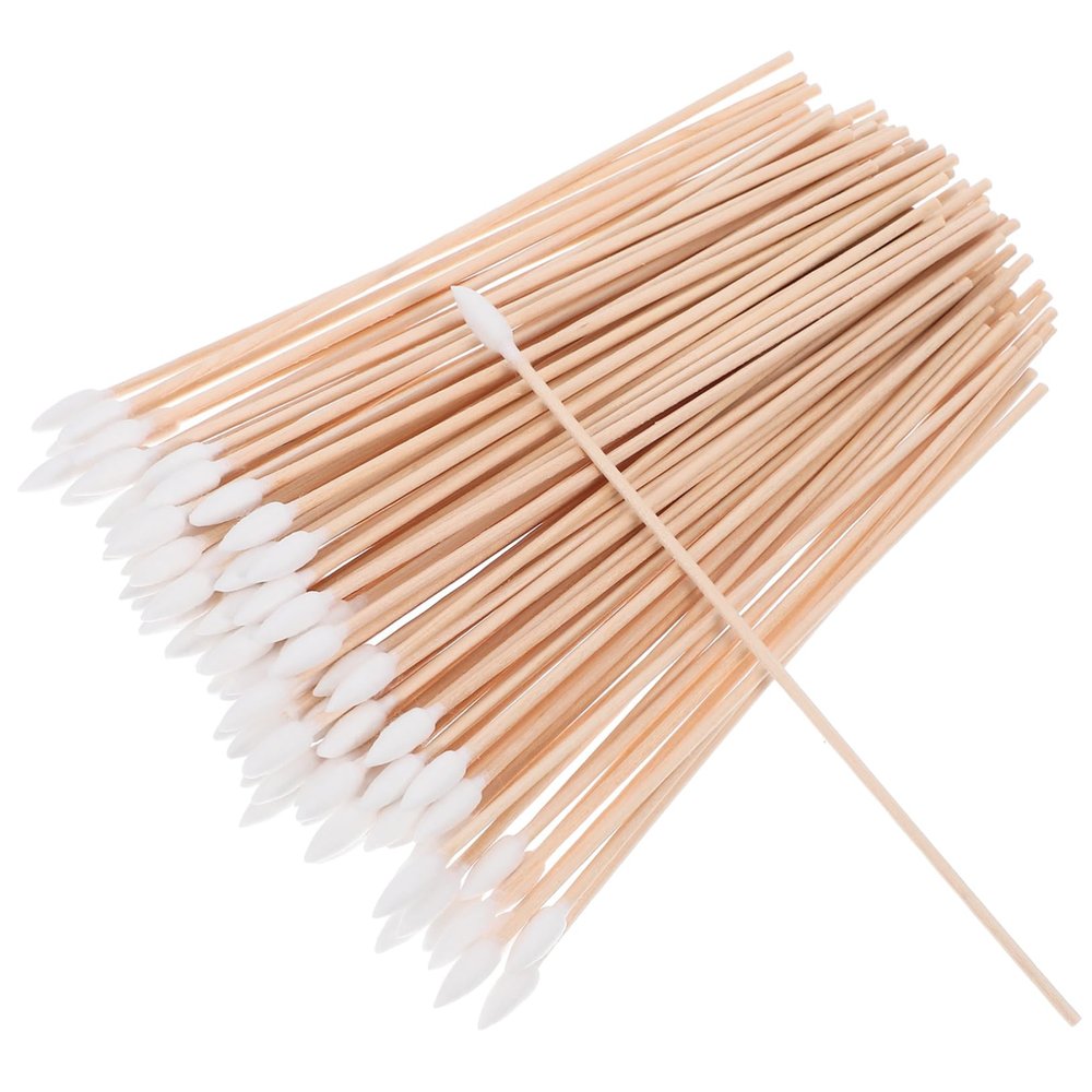 Beaupretty 100Pcs Long Single Tipped Cotton Swabs with Wooden Handle Disposable Industrial Swabs for Makeup Cleaning and Repair Non Deforming Gentle Skin Versatile Use