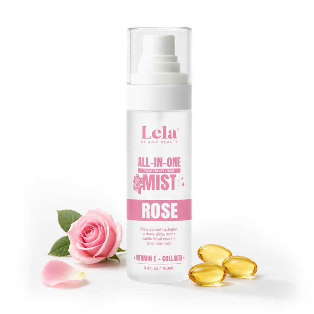 All In One Rose Mist with Vitamin E for Face, Body & Hair - 3.4 fl oz