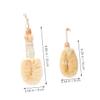 PartyKindom 2Pcs Ergonomic Sisal Exfoliating Bath Brush Set Shower Body Scrubber for Deep Cleaning Durable Plant for Smooth Skin for Dry Brushing and Bathing view 2