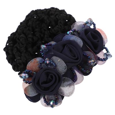 AUTSUPPL Floral Hair Bun Cover Clip 1 Piece Hair Net Accessory for Women Adjustable Design for Ballet and Everyday Use