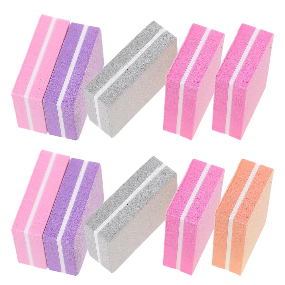 Beavorty 100Pcs Double Sided Sponge Block Nail Files for Manicure Durable Buffing Blocks for Fingernail Care Compact Nail Buffer for Home and Salon Use