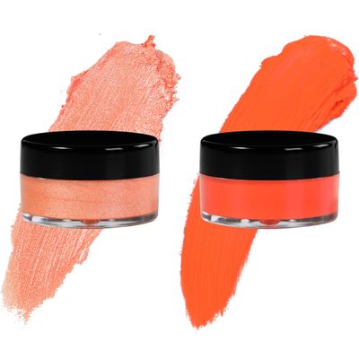 7V HOME BEAUTY Orange Eyeshadow Cream, Blendable Smooth 2pcs Matte and Shimmer Orange Creamy Eyeshadow