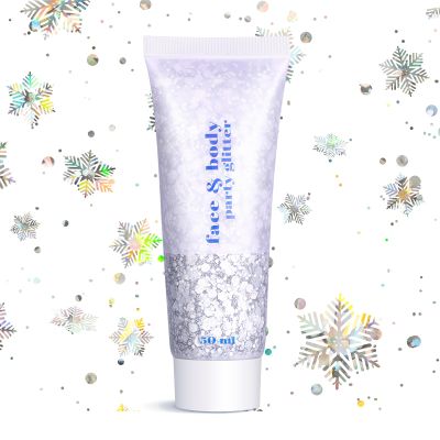 Body Face Glitter for Women Girls - Temporary Face Tattoos, Waterproof No Skin Irritation, for Singer Concerts Mermaid Festival Sequins Teen Makeup (Silver Body Glitter)