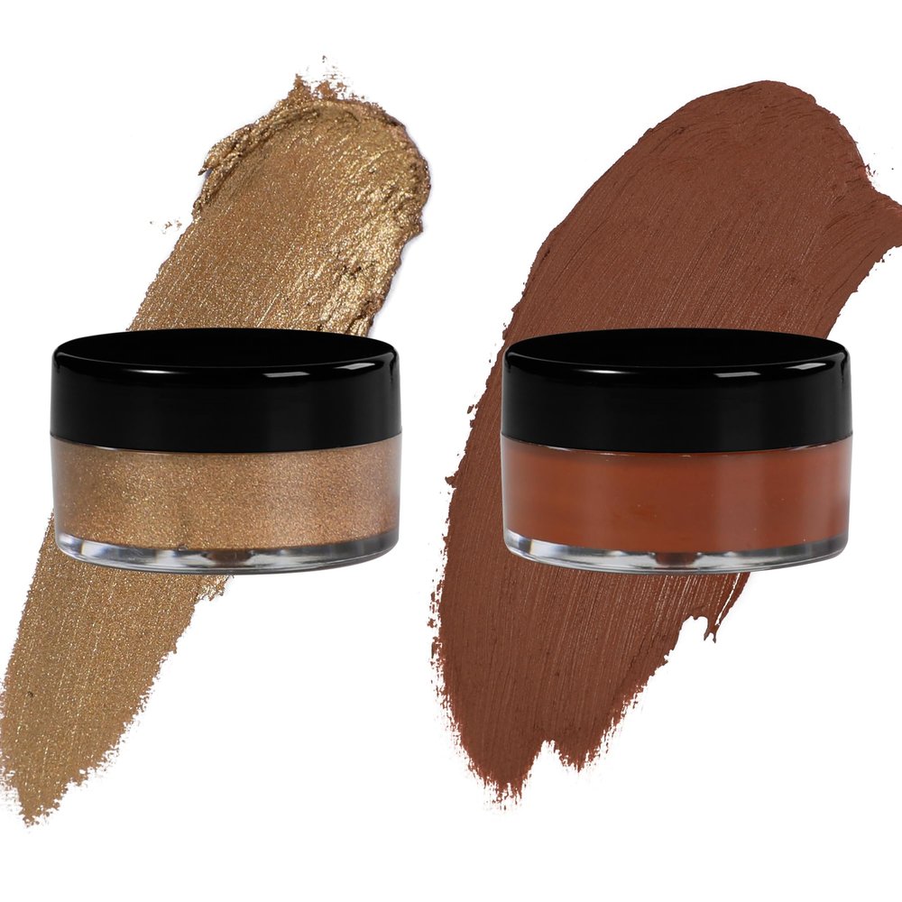 7V HOME BEAUTY Brown Eyeshadow Cream, Blendable Smooth 2pcs Matte and Shimmer Brown Creamy Eyeshadow
