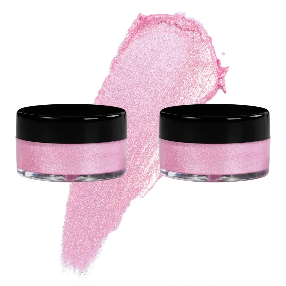 7V HOME BEAUTY Pink Eyeshadow Cream, Blendable Smooth 2pcs Shimmer Pink Creamy Eyeshadow
