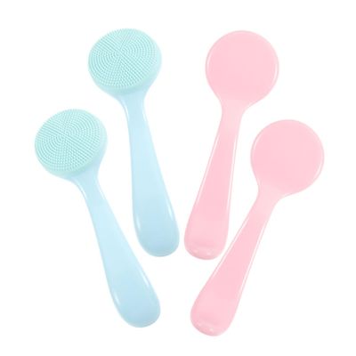4Pcs Silicone Facial Cleansing Brush Deep Cleanse Pores Remove Blackheads Portable Exfoliating Face Scrubber for Travel Gentle Skincare Tool