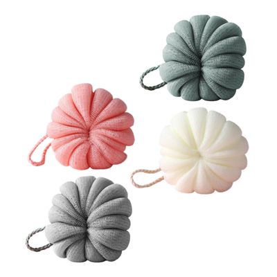 4Pcs Adorable Pumpkin Bath Balls Decorative Foaming Shower Supplies Cartoon Mesh Design Soft and Gentle for Housewarming