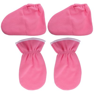 4Pcs Paraffin Wax Hand and Foot Covers Heat Therapy Mitts and Booties for Home Moisturizing Care Kit for Beauty Salons and Relaxation