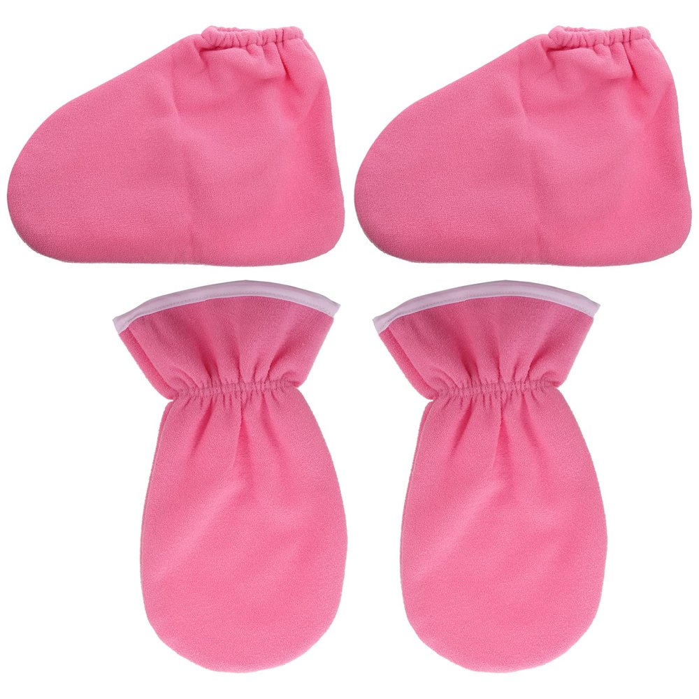 4Pcs Paraffin Wax Hand and Foot Covers Heat Therapy Mitts and Booties for Home Moisturizing Care Kit for Beauty Salons and Relaxation