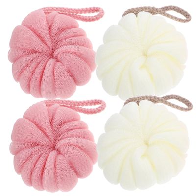 VICASKY 4Pcs Bath Shower Loofah Balls Soft Pe Material Body Scrubber for Relaxing Shower Experience Bathing Accessories