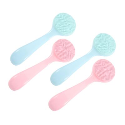 4Pcs Silicone Face Brush Gentle Exfoliating Facial Scrubber for Cleansing Makeup Removal for All Skin Types Soft Material for Skincare Routine