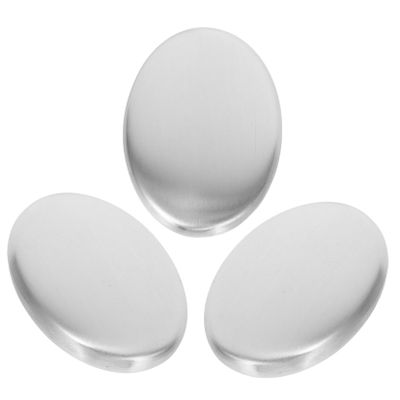 3 Pcs Stainless Steel Soap Bar for Kitchen Dishwasher Safe for Garlic Onion Fish Smells Durable Silver Hand Washer