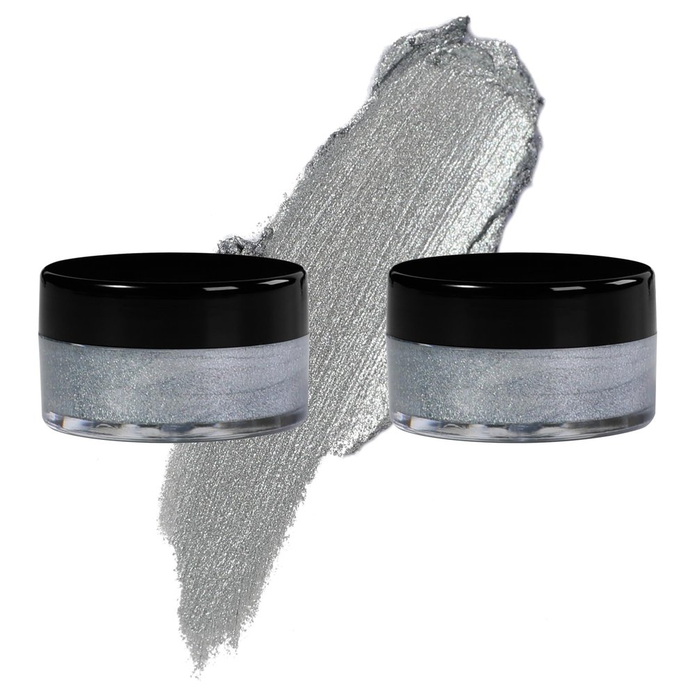7V HOME BEAUTY Silver Eyeshadow Cream, Blendable Smooth 2pcs Shimmer Silver Creamy Eyeshadow