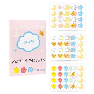 CELECARE Cute Hydrocolloid Pimple Patches 8 Styles (148 Count)