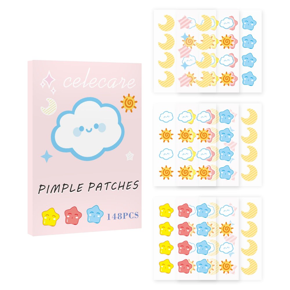 CELECARE Cute Hydrocolloid Pimple Patches 8 Styles (148 Count)