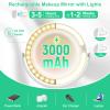 20X/1X Magnifying Makeup Mirror with Lights, Double-Sided Home Vanity Mirror with 3 Color Brightness Adjustable, 360 Rotation, Adjustable Height, Rechargeable, Phone Holder and Storage Tray view 4