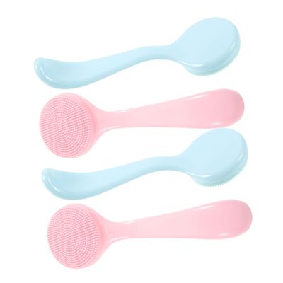 4Pcs Silicone Face Cleansing Brushes Gentle Exfoliator Facial Scrubber for Deep Cleansing Blackhead Removal Makeup Removal Compact Travel Friendly Design