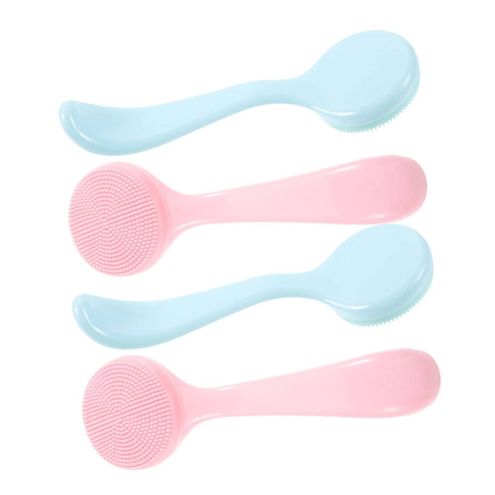 4Pcs Silicone Face Cleansing Brushes Gentle Exfoliator Facial Scrubber for Deep Cleansing Blackhead Removal Makeup Removal Compact Travel Friendly Design