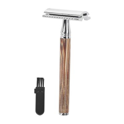 1Set Vintage Manual Razor Double Sided Safety Shaver with Comfortable Grip for Smooth Shaving Beard Cleaning Tool for Daily and Travel Use