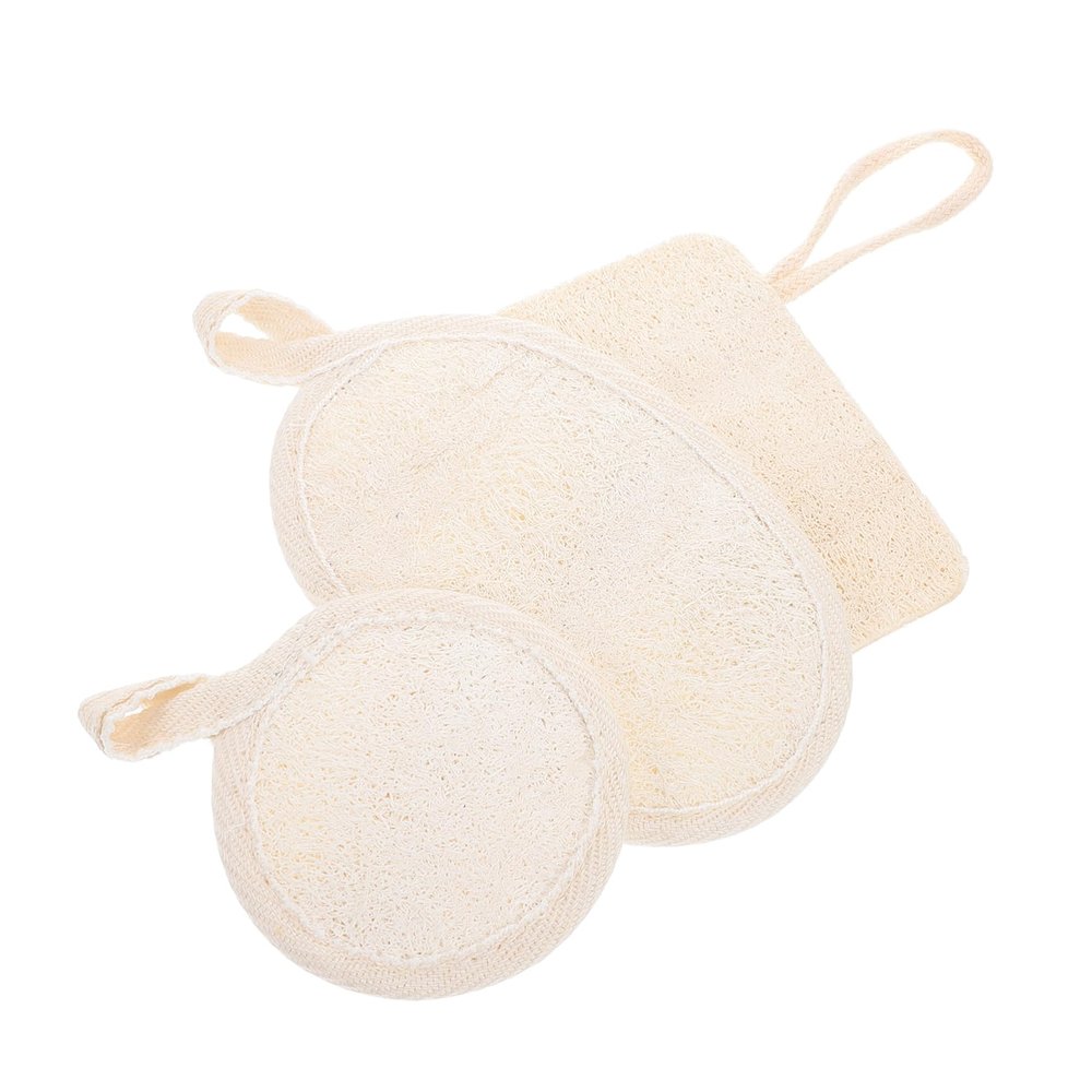 3Pcs Exfoliating Loofah Cleansing Pads for Facial Body Washing Multi Use Travel Friendly Design Compact Versatile Skincare for Home Go