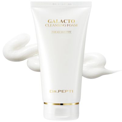 DR.PEPTI Galacto Cleansing Foam - Korean Face Wash with Fermented Galactomyces, Peptides - Exfoliating and Removes Sebum - Rich Creamy Bubble Foam Gentle Daily Cleanser, 3.72 fl.oz.