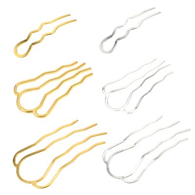 6Pcs Retro U Type Hairpins Elegant Art Hair Sticks for Chignon Buns Simple Hair Clips for Women for Weddings and Special Occasions