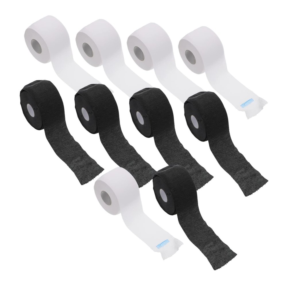 TOGEVAL 10 Rolls Disposable Barber Neck Strips Stretchy Neck Protection Paper for Hair Cutting and Styling Salon Accessories