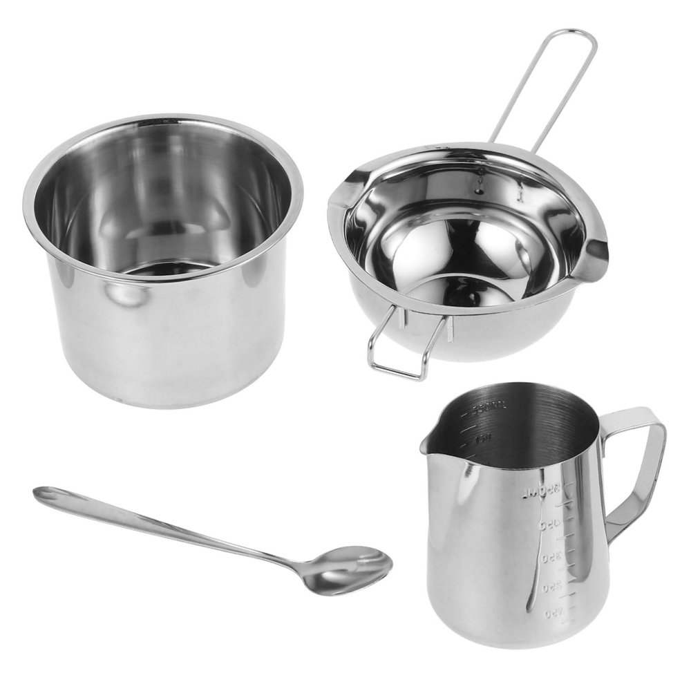 1 Set Double Boiler Pot Melting Chocolate Stainless Steel Chocolate Melting Pot with Mixing Spoon Wax for Scented Making Supplies
