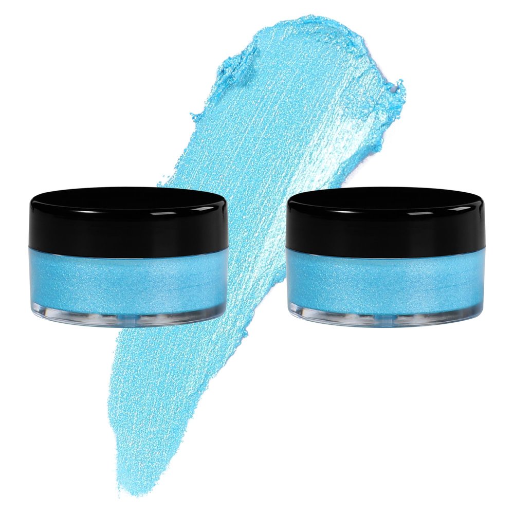 7V HOME BEAUTY Sky Blue Eyeshadow Cream, Blendable Smooth 2pcs Shimmer Sky Blue Creamy Eyeshadow