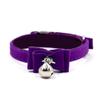 Adjustable Pet Bowknot Collar with Bell Adorable Puppy Cat Pet PU Collar Pet Supplies Purple view 3