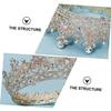 1Pc Retro Crown Headdress for Women Lightweight Crystal Wedding Tiara Elegant Baroque Style Hair Accessory for Bridal Party and Costume Events view 3