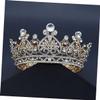 1Pc Retro Crown Headdress for Women Lightweight Crystal Wedding Tiara Elegant Baroque Style Hair Accessory for Bridal Party and Costume Events view 4