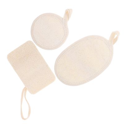 3Pcs Natural Loofah Exfoliating Scrubber Pads for Face Body Versatile Facial Cleansing Body Scrubbing Safe for All Skin Types Performance for Daily Use