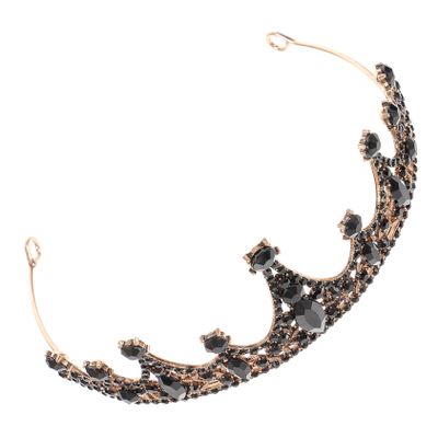 1Pc Elegant Black Baroque Bridal Crown Stylish Wedding Hair Accessory for Women Creative Headdress for Brides for All Hair Types Timeless Design for Special Occasions