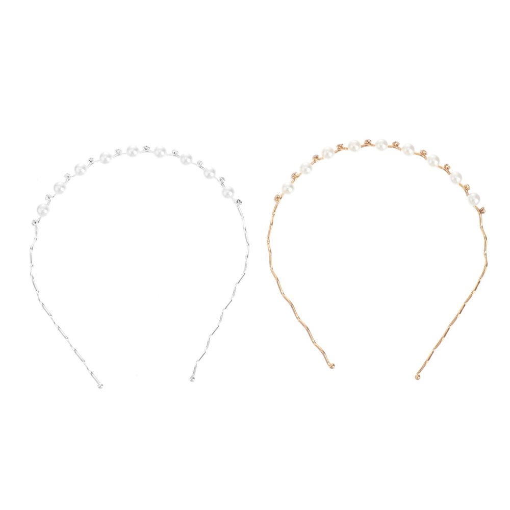 2Pcs Elegant Crystal Pearl Headband Silver Hair Accessories for Women for Weddings Parties and Everyday Wear Adds Charm and Style to Any Look